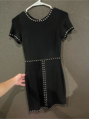 Sara Boo Black Studded Fit & Flare Dress XS Worn Once